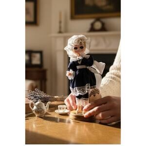 Big Eyed Bradley Doll Vtg 1982 "Darlin of the Month" August Blond Hair 8.5 inch